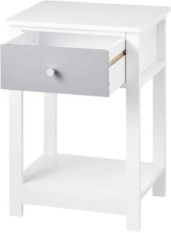 Nachttisch Nachtkommode Nachtschrank Mit Schublade Mit Ablage Aus MDF Weiß -Möbel Store Nachttisch mit Schublade mit Ablage aus MDF TS117ws weiss6 1280x1280