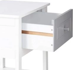 Nachttisch Schmal Mit Schubladen Und 2 Ablagen, Für Wohnzimmer, Holz Weiß -Möbel Store Nachttisch mit Schublade und 2 Ablagen aus MDF TS118ws weiss8 1280x1280