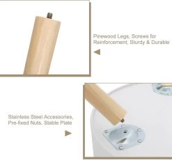 Nachttisch Runde Beistelltisch Mit Schublade Nachtschrank Aus MDF Weiß -Möbel Store Nachttisch runde Beistelltisch Nachtkommode mit Schublade Nachtschrank aus MDF TS155ws weiss6 1280x1280