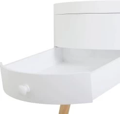 Nachttisch Runde Beistelltisch Mit Schublade Nachtschrank Aus MDF Weiß -Möbel Store Nachttisch runde Beistelltisch Nachtkommode mit Schublade Nachtschrank aus MDF TS155ws weiss8 1280x1280