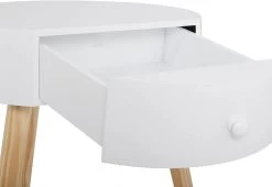 Nachttisch Runde Beistelltisch,mit Schubladen Aus MDF E1 Kiefernholz, Weiß -Möbel Store Nachttisch runde Beistelltisch Nachtkommode mit Schubladen 38x38x47cm TS156ws weiss7 1280x1280