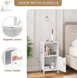 Nachttisch Schmal Weiß, Mit 1 Offenem Fach Und 1 Fach Mit Tür, 30x60x30 Cm, Modern -Möbel Store Nachttisch schmal Weiss mit 1 offenem Fach und 1 Fach mit T r 30x60x30 cm modern TSR166ws weiss6 1280x1280