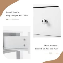 WOLTU Nachttisch Schmal, Mit Schublade, 2 Offenen Ablagen, 45x66x28 Cm, Weiß -Möbel Store Nachttisch schmal mit Schublade 2 offenen Ablagen 45x66x28 cm W0ETT0075 weiss6 1280x1280