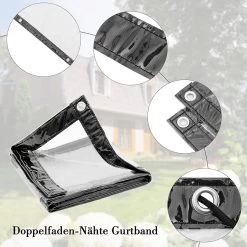 PVC Abdeckplane Mit Ösen Und Seil Wasserdicht Transparent -Möbel Store PVC Abdeckplane mit Oesen und Seil wasserdicht GZ1234tp transparent4 1280x1280