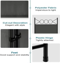 Paravent, Raumteiler, Klappbar Freistehend Sichtschutz, Dunkelgrau -Möbel Store Paravent Raumteiler 3 TLG klappbar freistehend Sichtschutz GZZ1256dgr01 Dunkelgrau4 1280x1280