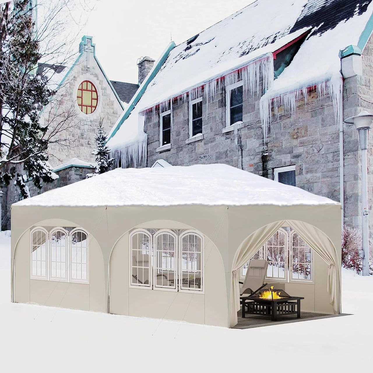 Pavillon 3x6 M, Mit 6 Seitenwänden, Partyzelt Wasserabweisend UV-Schutz 50+, Höhenverstellbar 8 Pavillon 3x6 M, Mit 6 Seitenwänden, Partyzelt Wasserabweisend UV-Schutz 50+, Höhenverstellbar – Bild 8