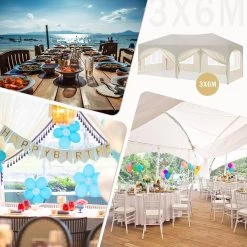 Pavillon 3x6 M, Mit 6 Seitenwänden, Partyzelt Wasserabweisend UV-Schutz 50+, Höhenverstellbar 19 Pavillon 3x6 M, Mit 6 Seitenwänden, Partyzelt Wasserabweisend UV-Schutz 50+, Höhenverstellbar -Möbel Store Pavillon 3x6 m mit 6 Seitenw nden Partyzelt wasserabweisend UV Schutz 50 h henverstellbar PVL0005be beige9 1280x1280