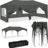 Pavillon 3x6 M, Mit 6 Seitenwänden, Partyzelt Wasserabweisend UV-Schutz 50+, Höhenverstellbar