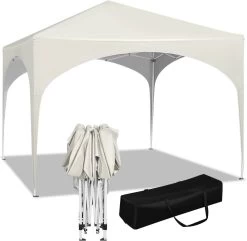 WOLTU Pavillon Pop-Up Wasserdicht, Sonnenschutz Aus Oxford Metallrahmen 3x3m
