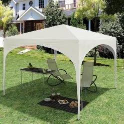 WOLTU Pavillon Pop-Up Wasserdicht, Sonnenschutz Aus Oxford Metallrahmen 3x3m -Möbel Store Pavillon Pop Up wasserdicht Sonnenschutz aus Oxford Metallrahmen 3x3m PVL0003be beige5 1280x1280