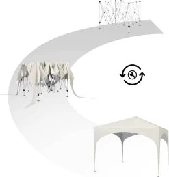 WOLTU Pavillon Pop-Up Wasserdicht, Sonnenschutz Aus Oxford Metallrahmen 3x3m -Möbel Store Pavillon Pop Up wasserdicht Sonnenschutz aus Oxford Metallrahmen 3x3m PVL0003be beige8 1280x1280