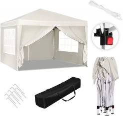 Pavillon Pop-Up Wasserdichter Sonnenschutz Camping Pagodenzelt 3 X 3 M -Möbel Store Pavillon Pop Up wasserdichter Sonnenschutz Camping Pagodenzelt 3 x 3 m PVL0001be beige2 1280x1280