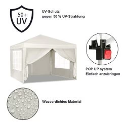 Pavillon Pop-Up Wasserdichter Sonnenschutz Camping Pagodenzelt 3 X 3 M -Möbel Store Pavillon Pop Up wasserdichter Sonnenschutz Camping Pagodenzelt 3 x 3 m PVL0001be beige3 1280x1280