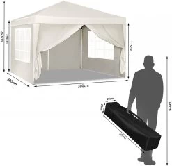 Pavillon Pop-Up Wasserdichter Sonnenschutz Camping Pagodenzelt 3 X 3 M -Möbel Store Pavillon Pop Up wasserdichter Sonnenschutz Camping Pagodenzelt 3 x 3 m PVL0001be beige7 1280x1280