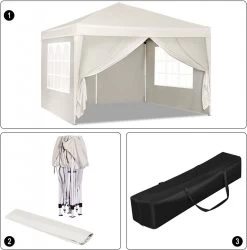 Pavillon Pop-Up Wasserdichter Sonnenschutz Camping Pagodenzelt 3 X 3 M -Möbel Store Pavillon Pop Up wasserdichter Sonnenschutz Camping Pagodenzelt 3 x 3 m PVL0001be beige9 1280x1280