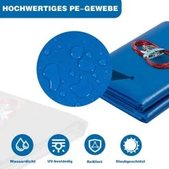 Poolplane Aus 200 G/m² PE, Pool Abdeckplane Mit Ösen Drahtseil Aluminiumverschluss -Möbel Store Poolabdeckung wasserdicht mit sen Drahtseil Aluminiumverschluss GZ1239bl01 blau4ZjXrpH10PbPb7 1280x1280