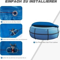 Poolplane Aus 200 G/m² PE, Pool Abdeckplane Mit Ösen Drahtseil Aluminiumverschluss -Möbel Store Poolabdeckung wasserdicht mit sen Drahtseil Aluminiumverschluss GZ1239bl01 blau9 1280x1280