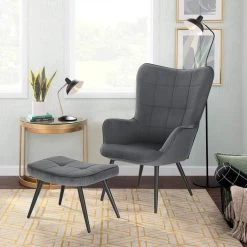 Relaxsessel Lehnstühle Vintage Retro Sessel Polstersessel Mit Hocker, Cordsamt -Möbel Store Relaxsessel Lehnst hle Vintage Retro Sessel Polstersessel mit Hocker Cordsamt SKS28 dunkelgrau2 1280x1280