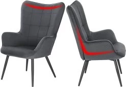 Relaxsessel Lehnstühle Vintage Retro Sessel Polstersessel Mit Hocker, Cordsamt -Möbel Store Relaxsessel Lehnstuhl Sessel Polstersessel mit Hocker SKS28dgr dunkelgrau4 1280x1280