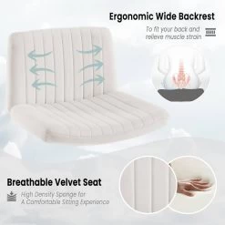 Relaxsessel Ohne Armlehne, Bürostuhl, Höhenverstellbar, 360° Drehbar -Möbel Store Relaxsessel ohne Armlehne Burostuhl hohenverstellbar 360 drehbar W0ATT0270 cremeweiss4 1280x1280