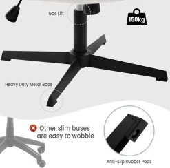 Relaxsessel Ohne Armlehne, Bürostuhl, Höhenverstellbar, 360° Drehbar -Möbel Store Relaxsessel ohne Armlehne Burostuhl hohenverstellbar 360 drehbar W0ATT0270 cremeweiss6 1280x1280