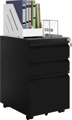 Rollcontainer, Aktenschrank Mit 3 Schubladen, 39x62x48 Cm