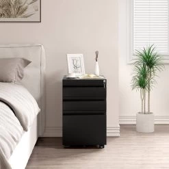 Rollcontainer, Aktenschrank Mit 3 Schubladen, 39x62x48 Cm 12 Rollcontainer, Aktenschrank Mit 3 Schubladen, 39x62x48 Cm -Möbel Store Rollcontainer Aktenschrank mit 3 Schubladen 39x62x48 cm W0ATT0068 schwarz4 1280x1280