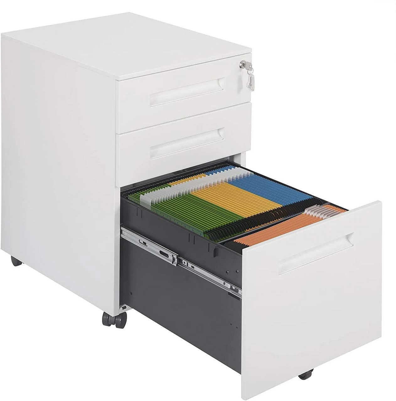 Rollcontainer Büroschrank Metall Mit 3 Schubladen Vormontiert 5 Rollcontainer Büroschrank Metall Mit 3 Schubladen Vormontiert – Bild 5