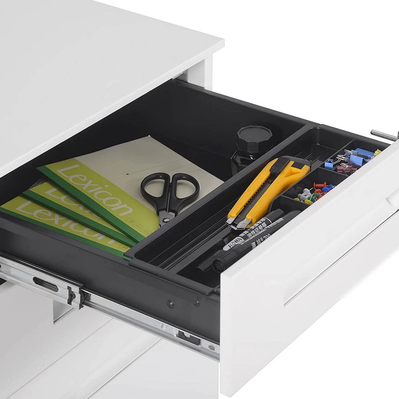 Rollcontainer Büroschrank Metall Mit 3 Schubladen Vormontiert 6 Rollcontainer Büroschrank Metall Mit 3 Schubladen Vormontiert – Bild 6