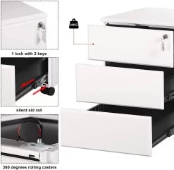 Rollcontainer Aktenschrank Mit 3 Schubladen Vormontiert Büro, Home Office 13 Rollcontainer Aktenschrank Mit 3 Schubladen Vormontiert Büro, Home Office -Möbel Store Rollcontainer Bueroschrank mit 3 Schubladen SK024ws weiss4 1280x1280