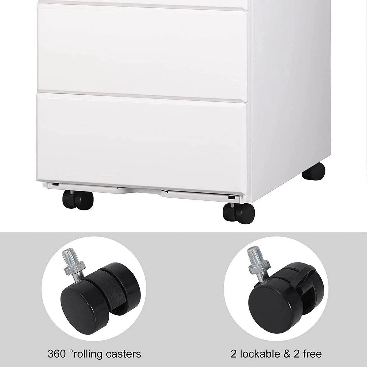 Rollcontainer Aktenschrank Mit 3 Schubladen Vormontiert Büro, Home Office 7 Rollcontainer Aktenschrank Mit 3 Schubladen Vormontiert Büro, Home Office – Bild 7