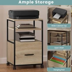 WOLTU Rollcontainer, Mobiler Aktenschrank Mit 1 Schublade 2 Offenen Fächern 12 WOLTU Rollcontainer, Mobiler Aktenschrank Mit 1 Schublade 2 Offenen Fächern -Möbel Store Rollcontainer mobiler Aktenschrank mit 1 Schublade 2 offenen Faechern W0ATT0385 Helle Eiche4 1280x1280