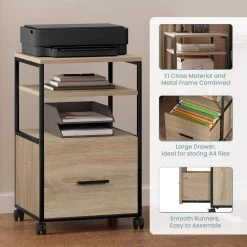 WOLTU Rollcontainer, Mobiler Aktenschrank Mit 1 Schublade 2 Offenen Fächern 13 WOLTU Rollcontainer, Mobiler Aktenschrank Mit 1 Schublade 2 Offenen Fächern -Möbel Store Rollcontainer mobiler Aktenschrank mit 1 Schublade 2 offenen Faechern W0ATT0385 Helle Eiche5 1280x1280