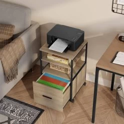 WOLTU Rollcontainer, Mobiler Aktenschrank Mit 1 Schublade 2 Offenen Fächern 16 WOLTU Rollcontainer, Mobiler Aktenschrank Mit 1 Schublade 2 Offenen Fächern -Möbel Store Rollcontainer mobiler Aktenschrank mit 1 Schublade 2 offenen Faechern W0ATT0385 Helle Eiche8 1280x1280