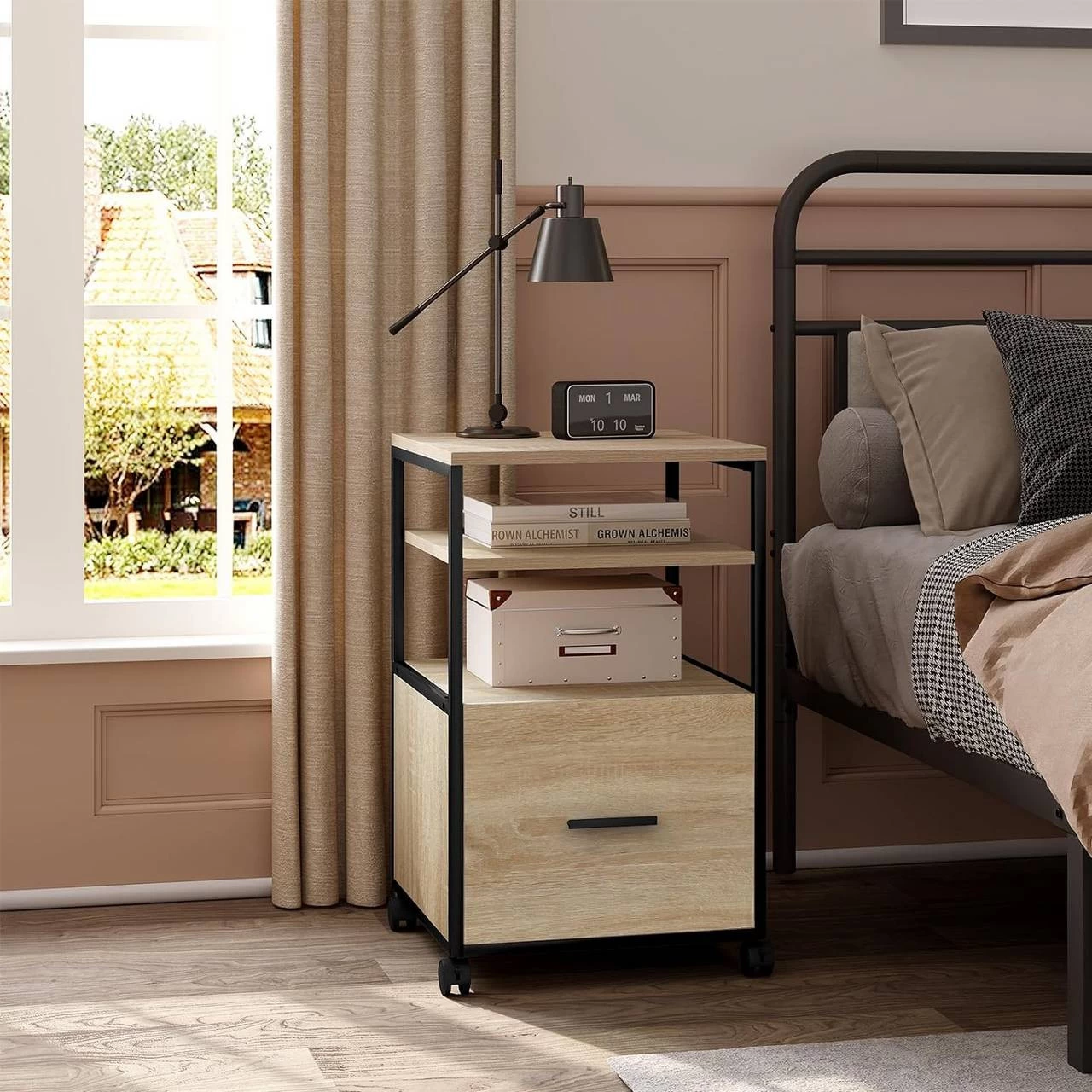 WOLTU Rollcontainer, Mobiler Aktenschrank Mit 1 Schublade 2 Offenen Fächern 9 WOLTU Rollcontainer, Mobiler Aktenschrank Mit 1 Schublade 2 Offenen Fächern – Bild 9