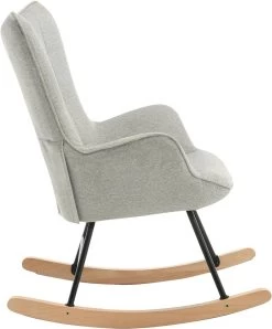 Schaukelstuhl Sessel, Gepolstert, Mit Holzkufen, Für Wohnzimmer Balkon -Möbel Store Schaukelstuhl Sessel gepolstert mit Holzkufen f r Wohnzimmer Balkon W0ATT0112 grau9 1280x1280
