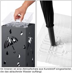 Schirmständer Regenschirmständer Mit Wasserauffangschale Rechteck 13 Schirmständer Regenschirmständer Mit Wasserauffangschale Rechteck -Möbel Store Schirmstaender Regenschirmstaender mit Wasserauffangschale Rechteck SST02an anthrazit4 1280x1280