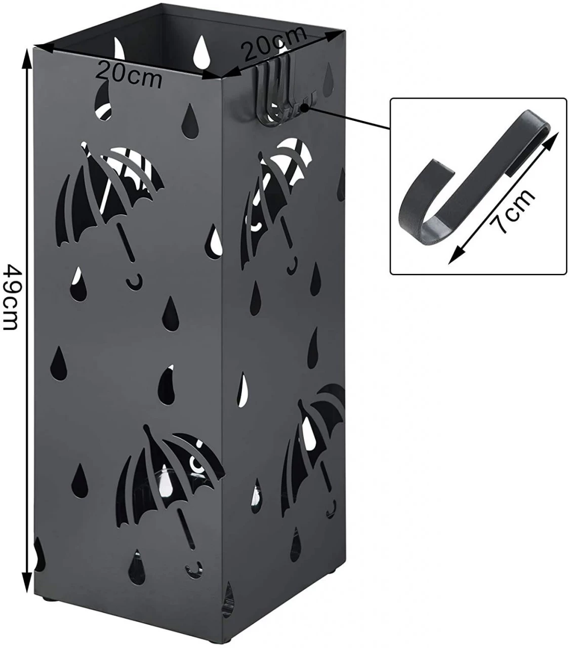 Schirmständer Regenschirmständer Mit Wasserauffangschale Rechteck 3 Schirmständer Regenschirmständer Mit Wasserauffangschale Rechteck – Bild 3