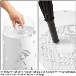 Schirmständer Regenschirmständer Mit Wasserauffangschale Rund -Möbel Store Schirmstaender Regenschirmstaender mit Wasserauffangschale SST01ws weiss5 1280x1280