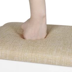 Schminkhocker, Sitzhocker Mit Leinenbezug, 150 Kg Belastbar, Aus Holz, Weiß Beige -Möbel Store Schminkhocke Sitzhocker mit Leinenbezug 150 kg belastbar aus Holz MB6098be Weiss Beige9 1280x1280