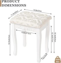 Schminkhocker Sitzhocker, Barock Polsterhocker, MDF Holz, Weiß Lackiert -Möbel Store Schminkhocker Sitzhocker Barock Polsterhocker MDF Holz Weiss lackiert MB6011 Weiss7 1280x1280