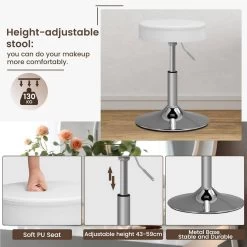 Schminktisch Mit LED-Beleuchtung Und Hocker, Frisiertisch, 108x40x142cm, Aus Holz, Weiß -Möbel Store Schminktisch LED Beleuchtung Hocker Frisiertisch aus Holz W0ETT0123 Weiss7 1280x1280