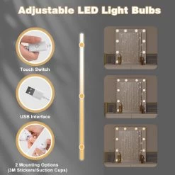 Schminktisch Mit Beleuchtung, Mit Spiegel, 80x132,5x39,5 Cm, Weiß -Möbel Store Schminktisch mit Beleuchtung mit Spiegel 80x132 5x39 5 cm W0ETT0038 Weiss4 1280x1280