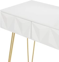 Schminktisch Mit Hocker Und 360°schwenkbar Schminkspiegel, Weiß Und Golden -Möbel Store Schminktisch mit Hocker Spiegel 360 schwenkbar mit 3 Schubladen Samthocker Z DRT68whi Weiss golden1 1280x1280