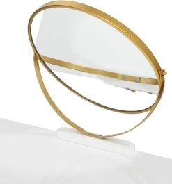 Schminktisch Mit Hocker Und 360°schwenkbar Schminkspiegel, Weiß Und Golden -Möbel Store Schminktisch mit Hocker Spiegel 360 schwenkbar mit 3 Schubladen Samthocker Z DRT68whi Weiss golden2 1280x1280