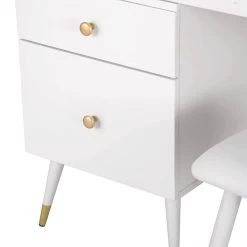 Schminktisch Mit Hocker Spiegel 4 Schubladen Weiß -Möbel Store Schminktisch mit Hocker Spiegel 4 Schubladen MB6081ws weiss8 1280x1280