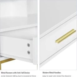 Schminktisch Mit LED-Beleuchtung Und Spiegel, 90x137x45 Cm, Weiß+Gold -Möbel Store Schminktisch mit LED Beleuchtung und Spiegel 90x137x45 cm MB6090ws Weiss Gold8 1280x1280