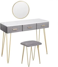 Schminktisch Mit Schubladen Spiegel Frisiertisch Große Tischplatte 100x40cm
