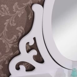 Schminktisch Kosmetiktisch Frisiertisch Mit Spiegel 4 Schubladen Weiß -Möbel Store Schminktisch mit Spiegel und Hocker MB6024cm MB6024cm 5 1280x1280