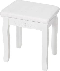 Schminktisch Mit Spiegel Und Hocker MDF Und Massives Kiefernholz Weiß 17 Schminktisch Mit Spiegel Und Hocker MDF Und Massives Kiefernholz Weiß -Möbel Store Schminktisch mit Spiegel und Hocker MDF und massives Kiefernholz MB6025cm Weiss1 1280x1280